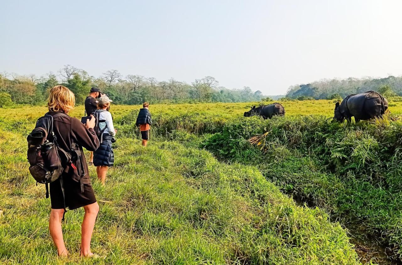 Hotel Rhinoceros-Homestay Sauraha Bagian luar foto